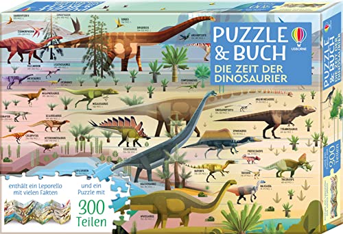 Puzzle & Buch: Die Zeit der Dinosaurier: Puzzle mit 300 Teilen (Puzzle-und-Buch-Reihe) von Usborne Publishing